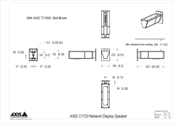 AXIS C1720 from Axis Communications - dimension diagram showing mounting measurements (view 3)