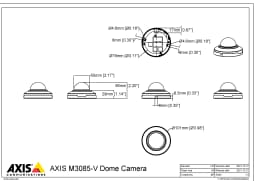 AXIS M3085-V from Axis Communications - dimension diagram showing mounting measurements (view 2)