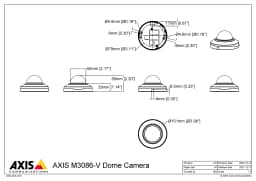 AXIS M3086-V from Axis Communications - dimension diagram showing mounting measurements (view 4)