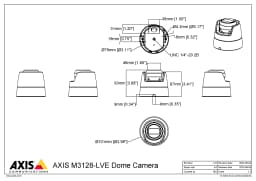 AXIS M3128-LVE from Axis Communications - dimension diagram showing mounting measurements (view 2)