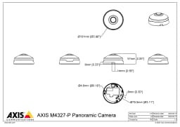 AXIS M4327-P from Axis Communications - dimension diagram showing mounting measurements (view 2)