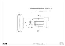 AXIS P1487-LE from Axis Communications - dimension diagram showing mounting measurements (view 3)
