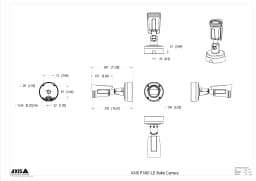AXIS P1487-LE from Axis Communications - dimension diagram showing mounting measurements (view 4)