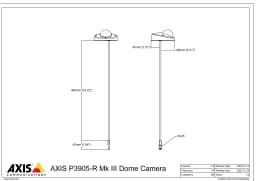 AXIS P3905-R from Axis Communications - dimension diagram showing mounting measurements (view 2)