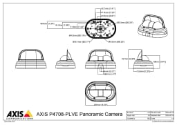 AXIS P4708-PLVE from Axis Communications - dimension diagram showing mounting measurements