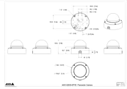AXIS Q3839-SPVE from Axis Communications - dimension diagram showing mounting measurements (view 3)