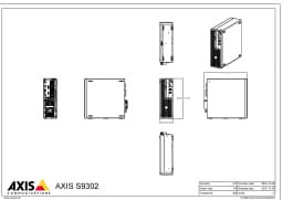 AXIS S9302 from Axis Communications - dimension diagram showing mounting measurements (view 2)
