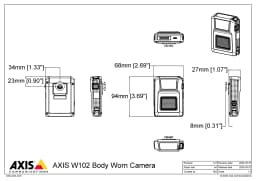 AXIS W102 from Axis Communications - dimension diagram showing mounting measurements (view 3)