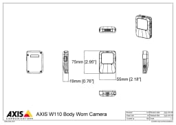 AXIS W110 from Axis Communications - dimension diagram showing mounting measurements (view 2)
