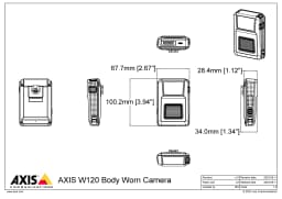 AXIS W120 from Axis Communications - dimension diagram showing mounting measurements (view 2)