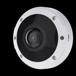 AXIS M3077-PLVE from AXIS COMMUNICATIONS - on wall from left angle