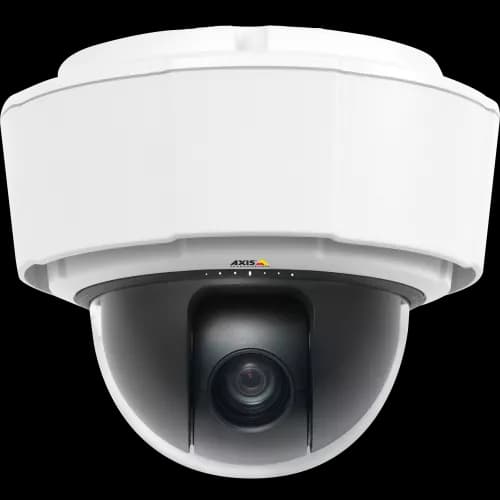 AXIS P5515-E from AXIS COMMUNICATIONS - PTZ is an outdoor-ready IP camera with Zipstream technology. The camera is viewed from its front.